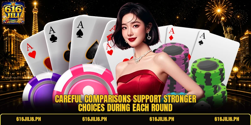 Careful comparisons support stronger choices during each round