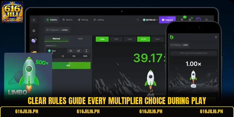 Clear rules guide every multiplier choice during play