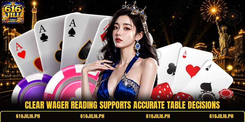 Clear wager reading supports accurate table decisions