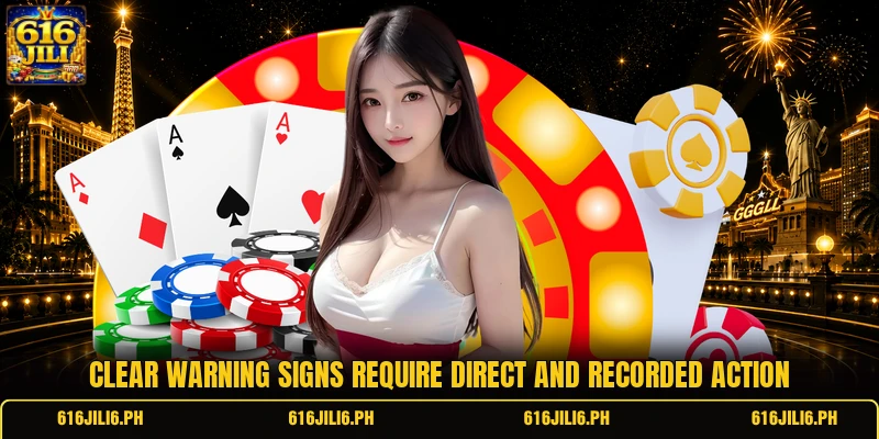 Clear warning signs require direct and recorded action