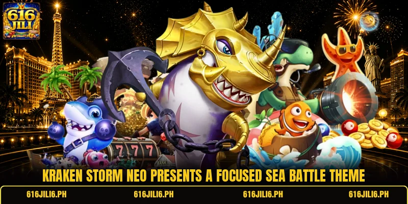 Kraken Storm Neo presents a focused sea battle theme