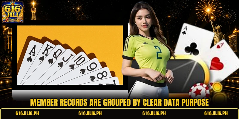 Member records are grouped by clear data purpose