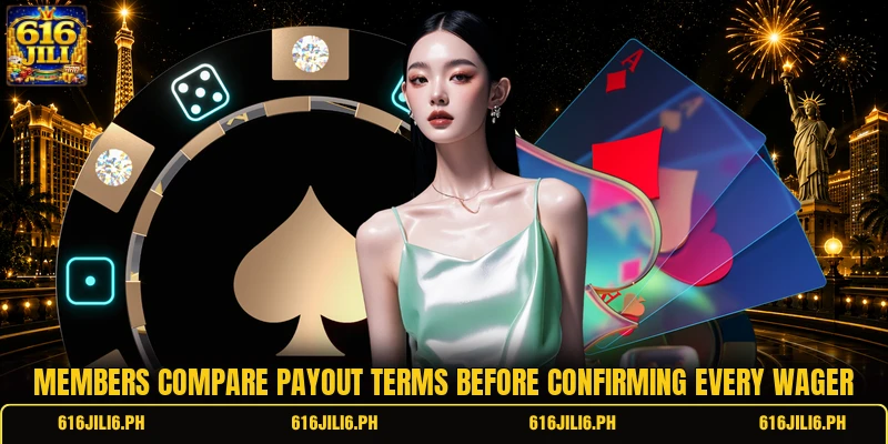 Members compare payout terms before confirming every wager