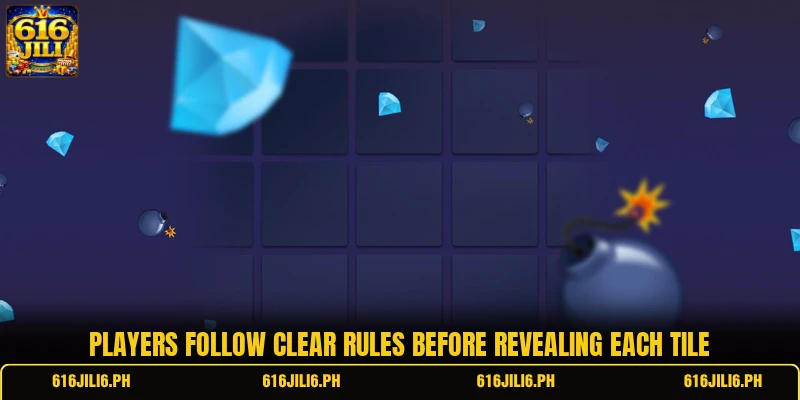 Players follow clear rules before revealing each tile